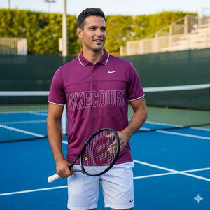 Nike Court Dri-Fit Polo Shirt Men's XL Magenta Purple A1